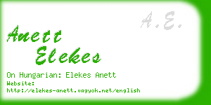 anett elekes business card